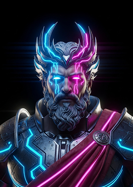 Cyberpunk Warrior with Neon Accents