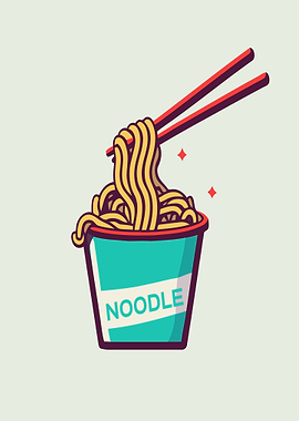 Cup of Noodles with Chopsticks