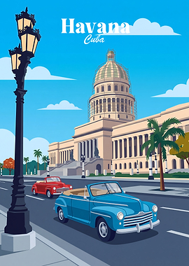 Havana Vintage Cars and Capitol Building