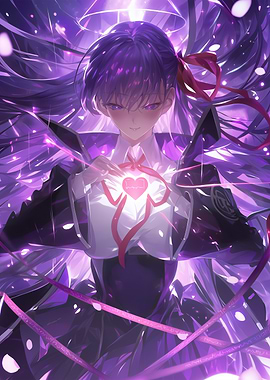 Anime Girl with Glowing Heart
