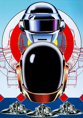 Daft Punk Helmets and Spaceships