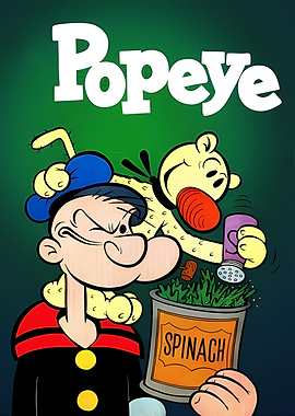 Popeye and Swee'Pea with Spinach