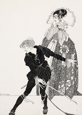 Illustration of a man and woman in historical attire