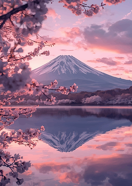 Mount Fuji with Cherry Blossoms