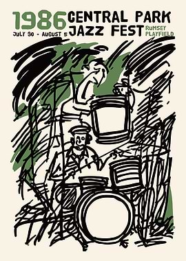 Central Park Jazz Fest 1986 Poster