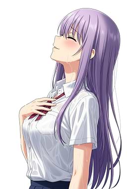 Anime Girl Crying in School Uniform