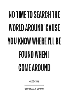 Green Day When I Come Around Lyrics