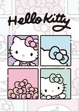 Hello Kitty Four Panel Art