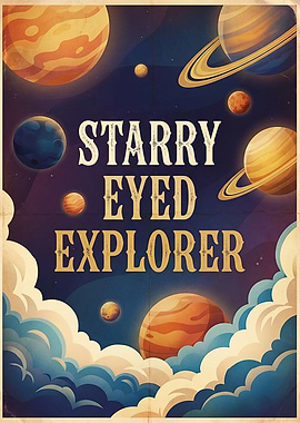 Starry Eyed Explorer Vintage Poster