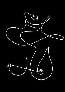 Abstract Line Art of a Woman