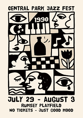 Central Park Jazz Fest 1990 Poster