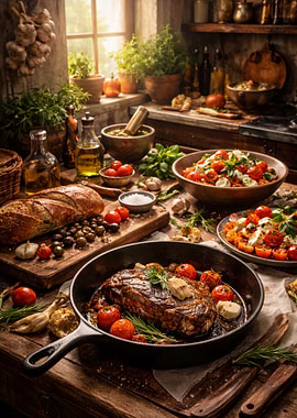 Rustic Italian Kitchen Scene