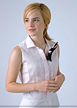 Emma Watson in a white blouse