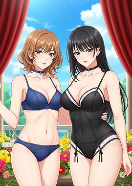 Two women in lingerie