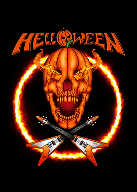 Helloween Pumpkin Skull Guitars