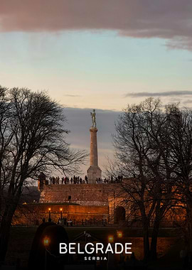 Belgrade Monument at Dusk