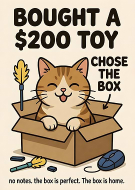 Cat Chose the Box Over Expensive Toy