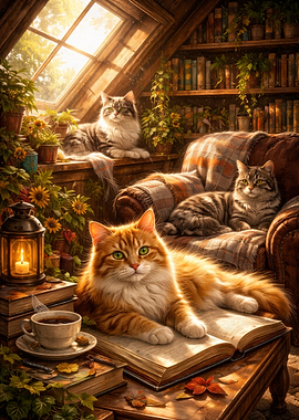 Cozy Cats Reading Nook