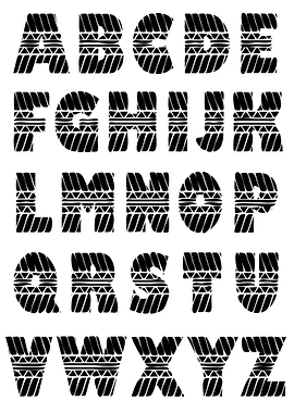 Alphabet with Tribal Pattern