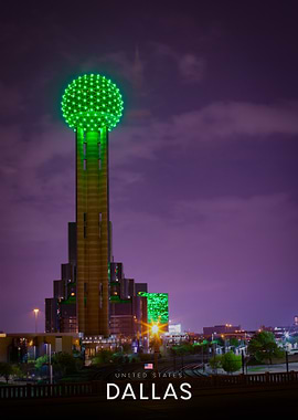 Dallas Reunion Tower at Night