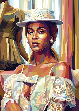 Beyoncé in a Hat and Dress