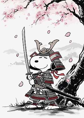 Snoopy as a Samurai Warrior