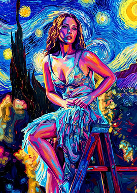 Laufey in Starry Night Style