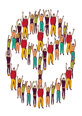 People Forming a Peace Symbol