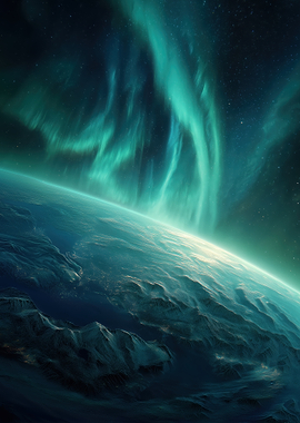 Aurora Borealis Over Earth