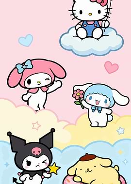 Sanrio Characters on Clouds
