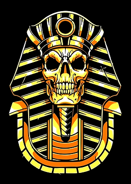 Pharaoh Skull with Headdress