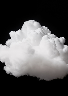 White Cumulus Cloud on Black