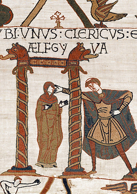 Aelfgyva and the Cleric Bayeux Tapestry Scene 15