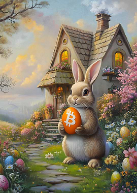 Easter Bunny with Bitcoin Egg