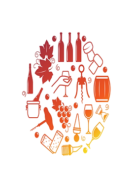 Wine Icons Circle Gradient