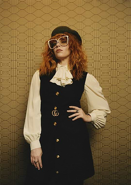 Natasha Lyonne in Gucci Dress and Beret