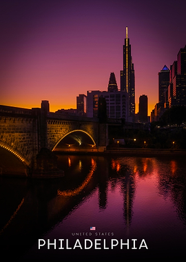 Philadelphia Skyline at Sunset