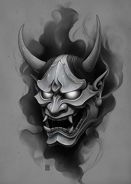Monochrome Oni Mask
