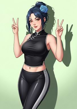 Anime Girl in Black Outfit