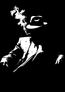 Man in Hat Smoking