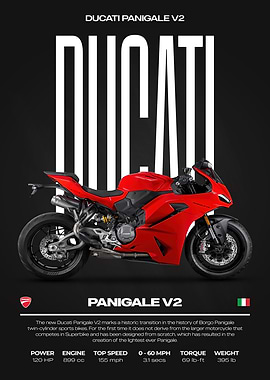 Ducati Panigale V2 Motorcycle Poster