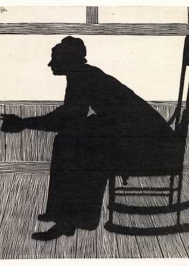 Silhouette of a woman in a rocking chair