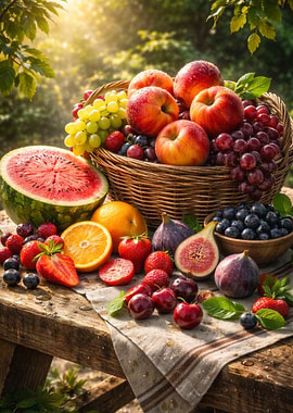 Abundant Fresh Fruit Display
