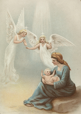 Angels Watching Over Mother and Child