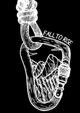 Climbing Carabiner with Mountain Landscape