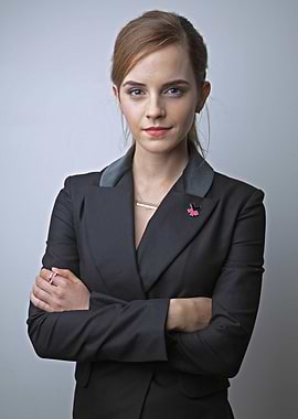 Emma Watson in a Black Suit