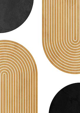 Abstract Geometric Rainbow Arches and Circles