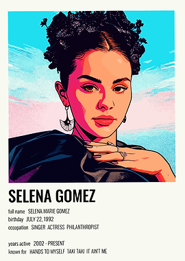 Selena Gomez Pop Art Poster