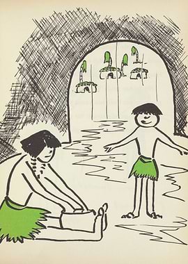 Children in a prehistoric village