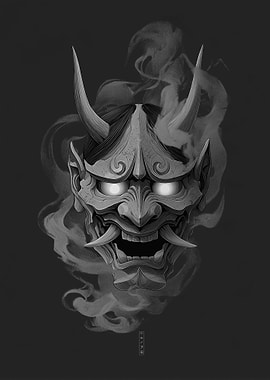 Oni Mask with Smoke